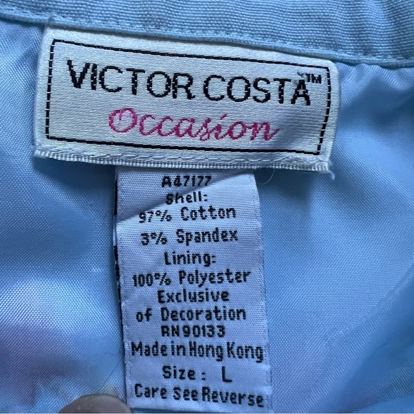 Victor Costa Occasion Embroidered Snap Up Denim Chambray Jacket Top size Large - Picture 3 of 10